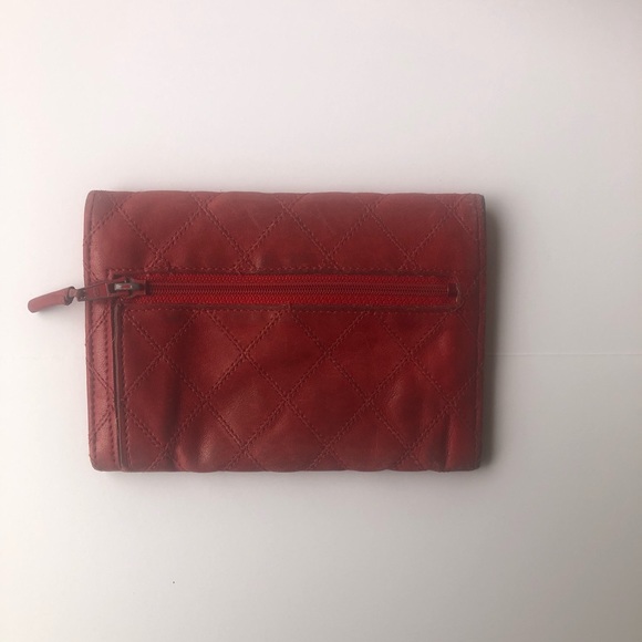 Chanel Authentic Red Quilted Y2K Lambskin Envelope Pochette Clutch Wallet - Picture 7 of 12